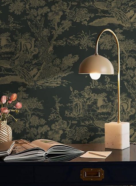 Amazon.com: CiCiwind Peel and Stick Wallpaper Vintage Wallpaper Toile Contact Paper Black and Brown Wallpaper Removable Self-Adhesive Wallpaper for Bedroom Bathroom 16In×78.7In : Everything Else Black And Brown Wallpaper, Wallpaper Design Pattern, Shiplap Wood, Wallpaper For Bedroom, Frosted Window Film, Interior Design Boards, Paper Black, Beige Wallpaper, Stick On Wallpaper