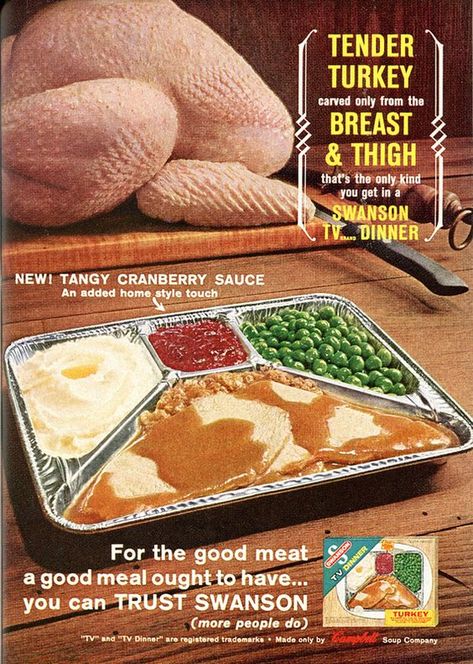 1964 Swanson TV Dinner Advertising Readers Digest April 1964 Swanson Tv Dinner, Vintage Advertising Art, Frozen Dinners, To My Father, Tv Dinner, Food Advertising, Best Meat, Readers Digest, Food Ads