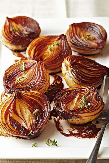 Pair these balsamic roasted onions with grilled steak or shrimp for a restaurant-worthy dinner. #balsamiconions #onionrecipes #caramelizedonions #easysidedish #bhg Balsamic Onions, Bawang Bombay, Roasted Onions, Onion Recipes, Knife And Fork, Veggie Dishes, Onion Rings, Vegetable Side Dishes, Vegetable Dishes