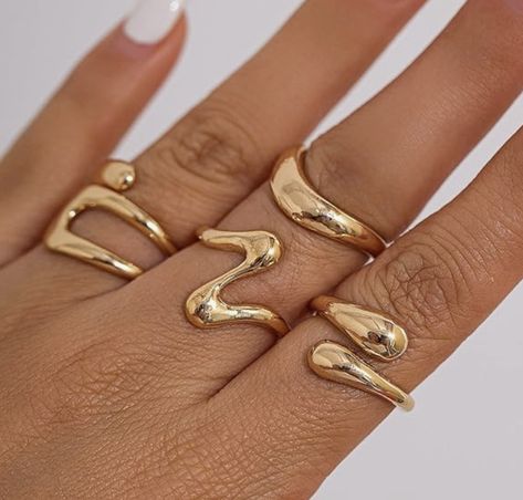 Gold Statement Ring, Chic Style, Gold Jewelry, Gold Rings, Statement Necklace, Gold, Pins