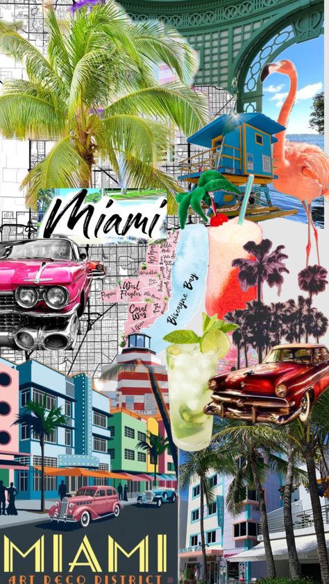 #miami Miami Art Deco, 90s Art, Vision Board Manifestation, Hippie Life, Miami Fl, Coastal Living, Art Direction, Aesthetic Wallpapers, Mood Board