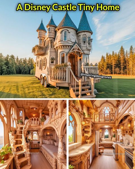 Castle Tiny House, Fairytale House Interior, Small Castle House Plans, Tiny Castle, Fairytale Houses, Castle House Design, Fantasy Cottage, Fairytale House, Small Castles