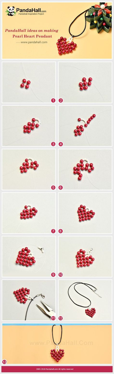 Beaded Heart Pendant, Heart With Beads Tutorial, Beads Heart Tutorial, Heart Beads Tutorial, Bead Heart Tutorial, Beaded Heart Tutorial, Beaded Hearts, Pola Macrame, Anting Manik