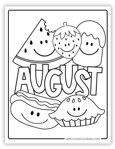 Free August coloring pages are great for educational activities for kids, crafts, road trips, and more. Celebrate this fall with our fun month of August coloring sheets! August Coloring Pages, Preschool Worksheets Free Printables, Minnie Mouse Coloring Pages, August Crafts, Stitch Coloring Pages, Mario Coloring Pages, Free Preschool Printables, Preschool Coloring Pages, School Coloring Pages