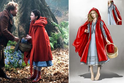 Inside Meryl Streep’s Glam Into the Woods Makeover, and Colleen Atwood’s Other Fairytale Costumes | Vanity Fair Lilla Crawford, Into The Woods Jr, Into The Woods Costumes, Hood Cloak, Into The Woods Musical, Fairytale Costumes, Little Red Riding Hood Costume, Horns Costume, Musical Theatre Costumes