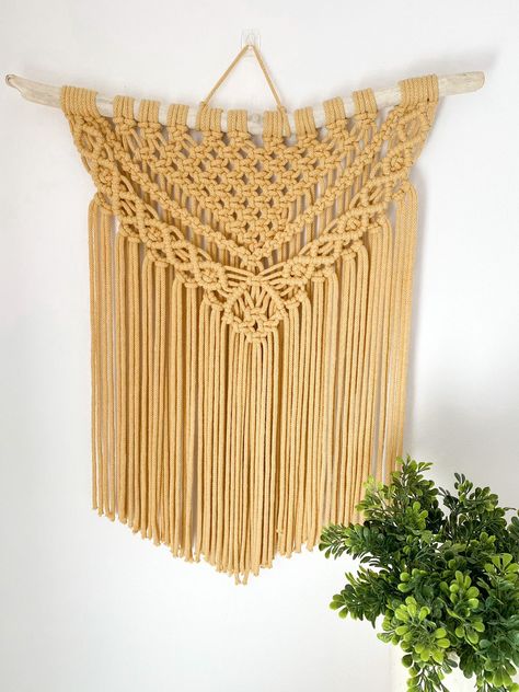 This color is gorgeous ⭐️⭐️⭐️. Check out my latest piece in my Etsy shop. I’m calling her honey 🍯 Yellow Macrame, Wide Tooth Comb, Macrame Hanging, Weaving Art, Modern Boho, Macrame Wall, Macrame Wall Hanging, Wall Hangings, Boho Style