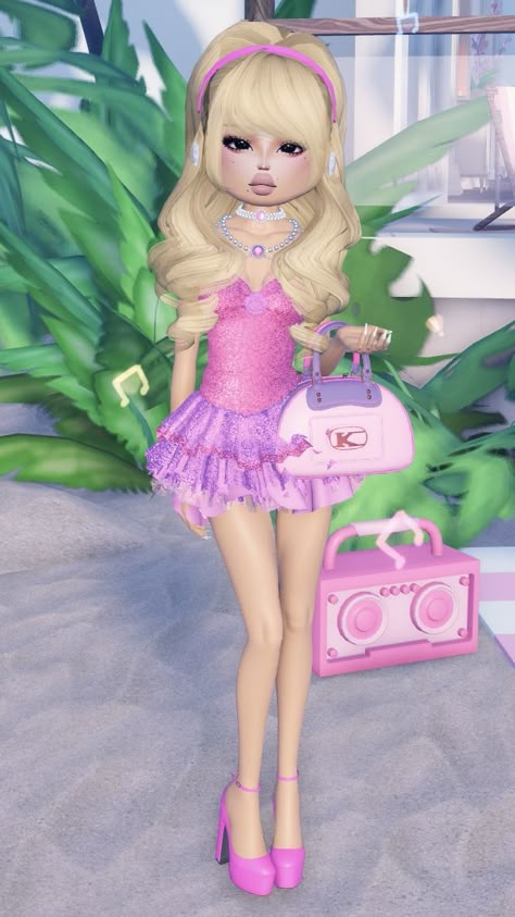 Barbie Dti Barbie Outfit Theme No Vip, Barbie Dti Outfits Non Vip, Raquelle Barbie Dti Outfit, Dti Outfit Idea Barbie, Barbie Dress To Impress No Vip, Barbie Outfits Dress To Impress, Dti Barbie Outfit Theme, Dti Theme Barbie, Dress To Impress Theme Girly