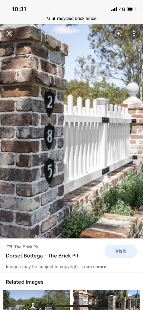 Recycled Brick Front Fence, Recycled Brick Fence, Brick Front Fence, Brick Fence Ideas Front Yard, Brick And Wood Fence, Building A Brick Wall, How To Do Everything, Weatherboard House, Cheap House