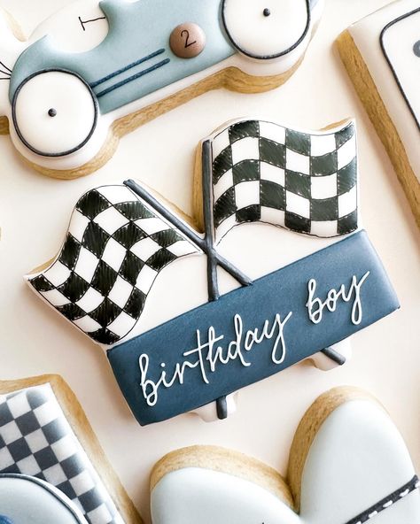 Two fast 🏎️ Racing car transfer sheet can be found on my website! I used them for two designs in this set 🩵 . . . Inspo from this set came from @sarahscookiejar and @bestbitecookieco ! . . . . . . . . . . . #racecarcookies #boycookies #boybirthdaytheme #decoratedsugarcookies #dallascustomcookies #royalicingtransfers Retro Two Fast Birthday, Race Car Themed Cookies, Fast One Cookies Birthday, Two Fast Cookies Birthday, Race Car Cake Pops, Two Fast Birthday Food, Two Fast Cookies, Race Car Cookies, Cars Cake Pops