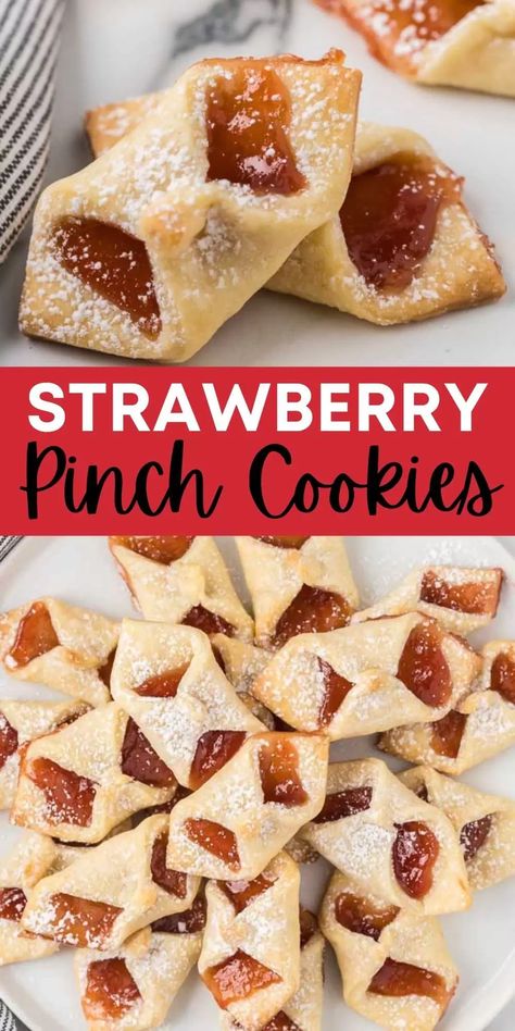 Easy to make Strawberry Pinch Cookies - Eating on a Dime