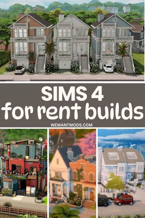 sims 4 for rent builds Townhouse Apartments, Sims Challenge, Townhouse For Rent, Sims 4 House Plans, Sims 4 House Building, Apartment Floor Plan, Sims 4 House Design, Sims Building, Apartment Floor Plans