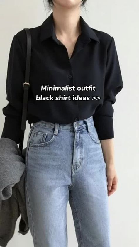 Black Shirt Outfits, Smart Casual Women Outfits, Simple Casual Outfits, Mix Match Outfits, Simple Style Outfits, Casual College Outfits, Casual Outfits For Teens, Everyday Fashion Outfits