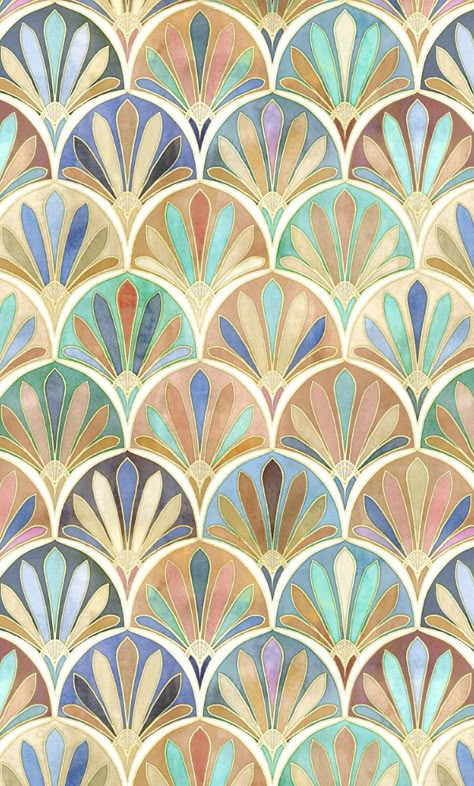 Autumn Neutrals Vintage Twenties Art Deco Pattern #surfacepatterndesign #micklyn Art Deco Illustration Graphics, Panaflex Design, 1920s Art Deco Pattern, Art Deco Color Palette, Art Deco Desen, Art Deco Pattern Design, Art Deco Textiles, Art Nouveau Design Pattern, Autumn Neutrals