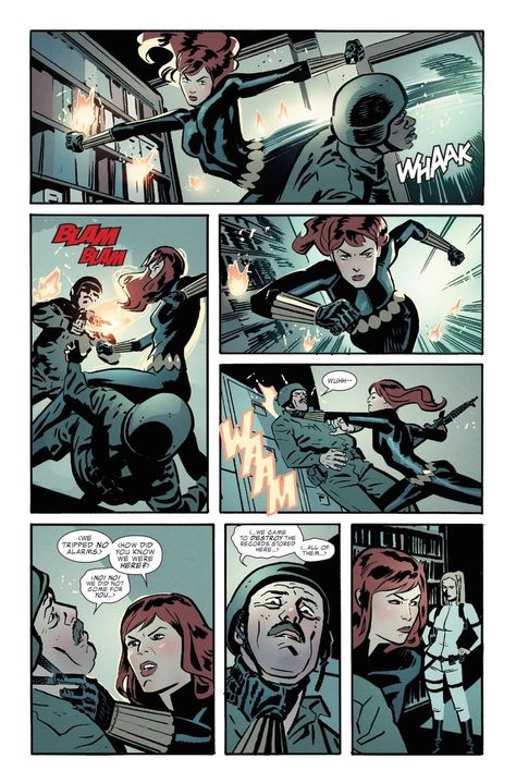 Agent 13 (Sharon Carter) and Black Widow (Natasha Romanov) team up in Captain America 618. Art by Chris Samnee * Doc Shaner, Black Widow Comic, Agent 13, Chris Samnee, Black Widow Aesthetic, Dc Comics Women, Sharon Carter, Comic Panel, Sequential Art