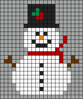 Snow Man Hat, Pixel Art Noel, Crocheted Christmas, Quilt Square Patterns, Xmas Cross Stitch, Cross Stitch Christmas Ornaments, Tapestry Crochet Patterns, Pola Kristik, Pixel Pattern