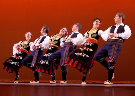 Serbian folk dancing is an old tradition and a strong element in the Serbian culture. The traditional dances are of social function, bringing the community and families together at various important days such as weddings, Christmas or Easter. The dances can be part of performance art (theatre, i.e. part of historical events) and social life. … Serbian Folklore, Serbian Clothing, Ballet Designs, Dance Teachers, Serbia And Montenegro, Traditional Dance, Folk Dance, Folk Costume, Historical Events