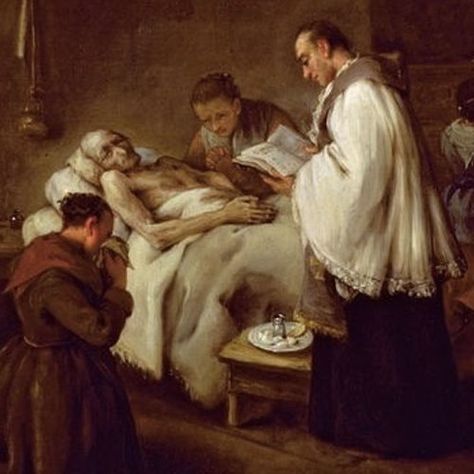 You may be wondering, “What are the Last Rites, and who can receive them?”. In this article, we will be covering which sacraments make up the last rites, when and how they are performed, and who can receive the rites. Is anyone among you sick? He should summon the presbyters of the church, and they … Anointing Of The Sick, Seven Sacraments, Our Father Prayer, Last Rites, Sign Of The Cross, Art Uk, Catholic Prayers, Old Master, New Baby