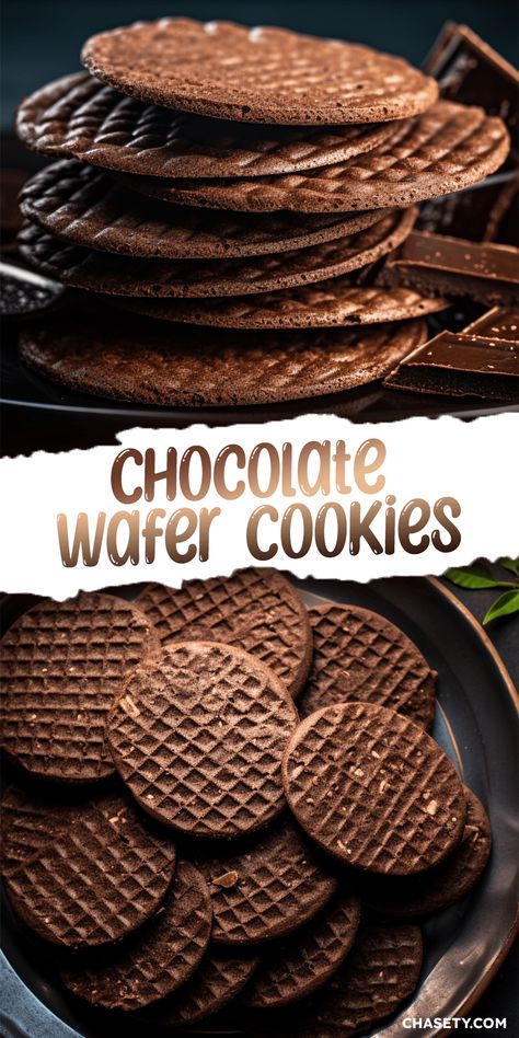 Chocolate Wafer Cookies [30 Minutes] - Chasety Homemade Wafers, Wafer Cookies Recipe, Wafer Recipe, Chocolate Wafer Recipe, Vanilla Wafer Cookies, Chocolate Bar Ideas, Wafer Sheets Recipe, Chocolate Wafers With Cream, Vanilla Wafer Cookies Ideas