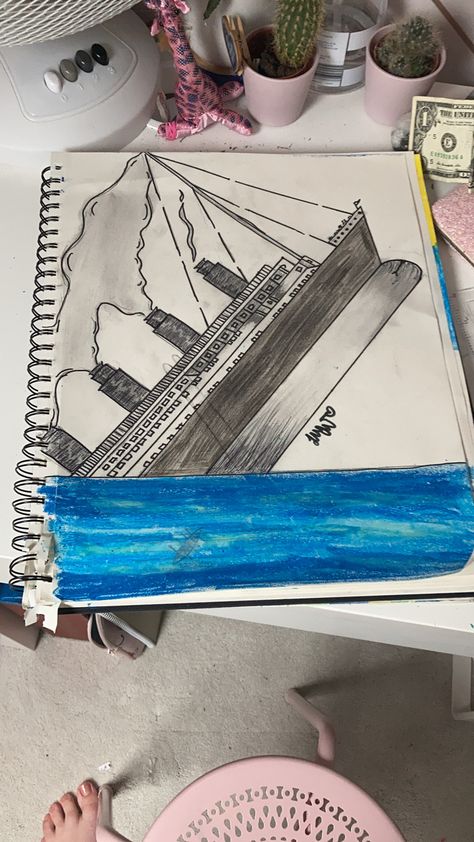 Titanic Drawing, Titanic Sinking, Titanic Movie, Abstract Art Painting Diy, Girly Drawings, Cartoon Profile Pics, Titanic, Abstract Art Painting, Diy Painting