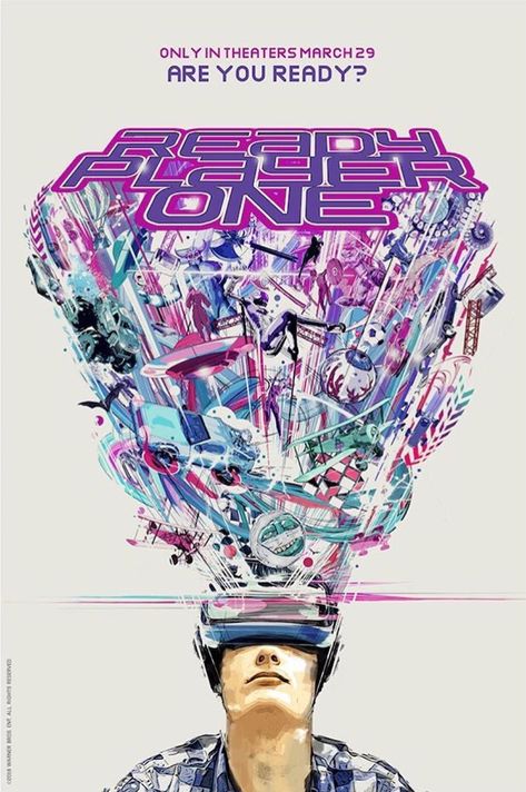 Ready Player One Cyberpunk Hacker, Ready Player One Movie, Ready Player Two, Best Movie Posters, Ready Player One, Player One, Alternative Movie Posters, Movie Poster Art, Film Art