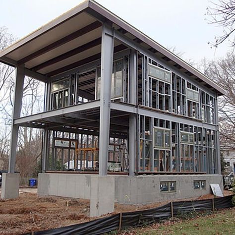 Steel Frame House Design, Frame House Design, House Design Plans, Steel Building Homes, Energy Efficient Buildings, Steel Structure Buildings, Steel Frame House, Barndominium Floor Plans, Frame House