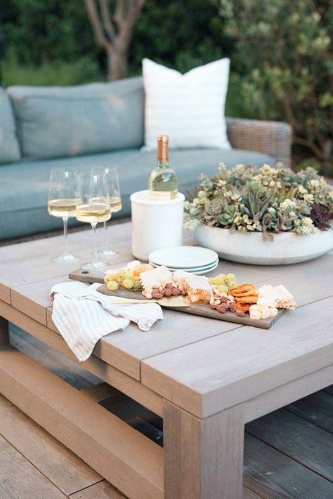 Modern Backyard Decor, Amber Lewis Outdoor Patio, Backyard Styling Ideas, Patio Food Ideas, Outdoor Patio Styling, Outdoor Patio Lounge Ideas, Small Back Porch Ideas On A Budget, Patio Mood Board, Cement Backyard Ideas