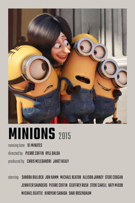 Minions Movie Poster, Minimalistic Polaroid Poster, Film Minion, Scarlet Overkill, Movie Character Posters, Animated Movie Posters, Allison Janney, Minion Movie, Film Posters Minimalist