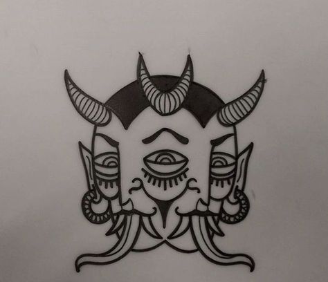 16 Tattoo, Devil Tattoo, Tattoo Old School, Demon Tattoo, Old School Tattoo Designs, Initial Tattoo, Traditional Tattoo Art, New School Tattoo, Tattoo Flash Art