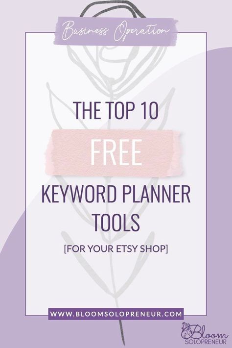 Use our suggestions of the top 10 Free Etsy keyword planner tools to help improve your keyword planning Etsy SEO strategy and keyword research. SEO keyword planner. Shopify Marketing, Seo Basics, Local Marketing, Keyword Tool, Keyword Planner, Learn Seo, Seo Keywords, Free Seo Tools, Etsy Seo