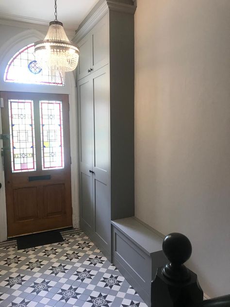 Coats In Hallway, Small Hallway Built In Storage, Clever Hallway Storage, Victorian Terrace Hallway Storage, Entry Shoe And Coat Storage, Storage For Small Hallway, Slim Hallway Coat Storage, Large Hallway Storage Ideas, Victorian Hallway Storage