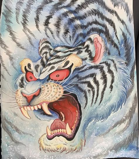 Japanese Tiger Painting, Asian Tiger Art, Tiger Japanese Art, Tiger Japanese Tattoo, Japanese Tiger Art, Japanese Tiger Tattoo, Asian Tigers, Japanese Tiger, Tiger Artwork