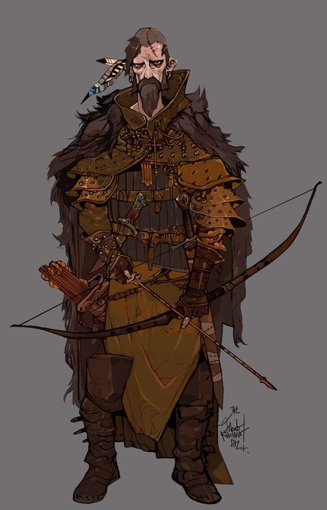 ArtStation - MERRY OUTLAWS, Jakub Rebelka Jakub Rebelka, Model Sheet, 다크 판타지, Male Character, Bow And Arrow, Human Male, Fantasy Armor, Arte Fantasy, Character Design Male