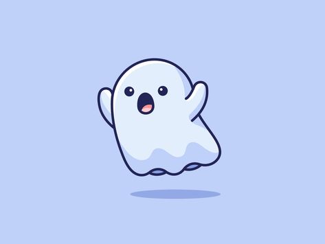 Cute Ghost Character Design, Boo Ghost Wallpaper, Ghost Cartoon Cute, Cute Ghost Pfp, Ghost Drawing Cute, Ghost Art Cute, Cute Ghost Drawings, Alfrey Davilla, Cute Ghost Wallpaper