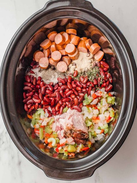 Crockpot Red Beans And Rice With Sausage Slow Cooker, Slow Cooker Red Beans And Sausage, Red Beans And Sausage Crockpot, Slow Cooker Red Beans And Rice Recipe, Best Red Beans And Rice Recipe Crockpot, Red Beans Rice And Sausage Crock Pot, Red Beans And Rice Recipe Easy Crock Pot, Slow Cooker Kidney Beans, Small Red Beans Recipe Crock Pot