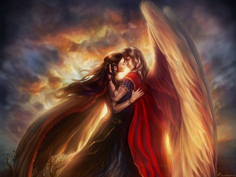 Two Steps From Hell, Twin Flame Quotes, Fire Spirit, Heaven Wallpaper, Angel Lovers, Male Angel, Female Demons, Twin Flame Relationship, Desktop Background Images