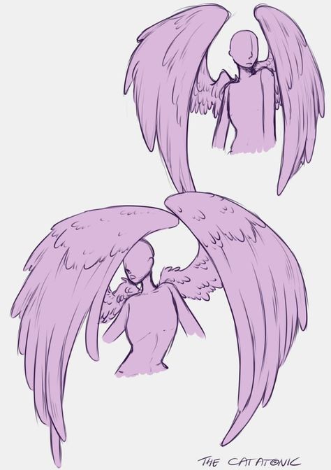 Wings Wrapped Around Person Drawing, Wings Wrapped Around Person, Poses Sketch Reference, Winged Human Art, Person With Wings Drawing Reference, Winged Character Poses, Fun Drawing Poses, Wings Drawing Reference, Bases For Drawing