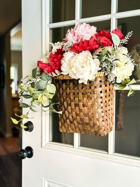 Decorating For Summer, Summer Cottage Decor, Old Bucket, Door Basket, Simple Cottage, White Ginger Jars, The Mitten, Pretty Mugs, Cottage Home