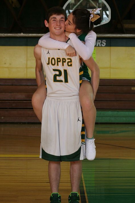 cute basketball boyfriend girlfriend picture! Basketball And Cheer Couples, Cheer And Basketball Couples Pictures, Basketball Boyfriend Pictures, Basketball And Cheerleader Couple, Cheer Boyfriend, Basketball Bf, Basketball Couple Pictures, Cheer Couples, Basketball Wedding