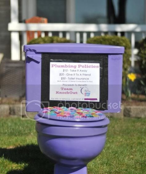 How To Host A Silent Auction, Purple Toilet, Fundraiser Ideas School, Walk For Life, Fundraising Games, Ways To Fundraise, Save The Tatas, Fun Fundraisers, Fund Raiser