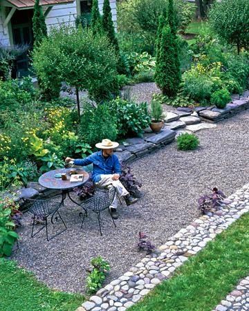 Maison Decor: Creating my French Style Courtyard French Courtyard, Pea Gravel Patio, Gravel Landscaping, Gravel Patio, Gravel Garden, Garden Types, Edible Landscaping, The Secret Garden, French Garden