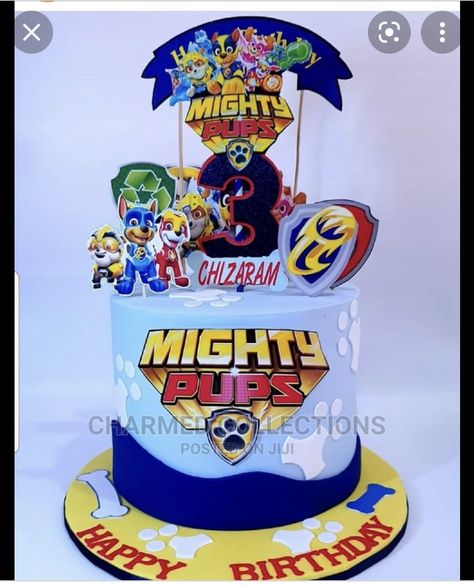 Paw Patrol Movie Cake, Mighty Paw Patrol Cake, Mighty Pups Birthday Party Cake, Mighty Pups Birthday Cake, Paw Patrol Mighty Pups Birthday Party, Paw Patrol Mighty Pups Cake, Mighty Pups Birthday Party, Mighty Pups Cake, Skye Cake