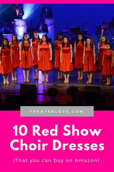 I LOVE these red show choir dresses! I want one for everyday Show Choir Dresses, Choir Uniforms Style, Show Choir, Choir Uniforms, Choir Dresses, Red Costume, Christmas Shows, Uniform Fashion, Halter Style