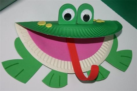 Paper Plate Art, Paper Plate Animals, Frog Crafts, Daycare Crafts, Paper Plate Crafts, Plate Crafts, Crafty Kids, Classroom Crafts, A Frog