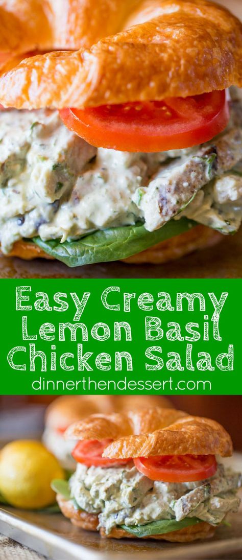 Chicken Basil Salad, Basil Chicken Salad Recipe, Lemon Chicken Sandwich, Lemon Chicken Salad Recipes, Lemon Basil Chicken Salad, Basil Chicken Salad, Lemon Basil Chicken, Pre Cooked Chicken, Chicken Salad Sandwich