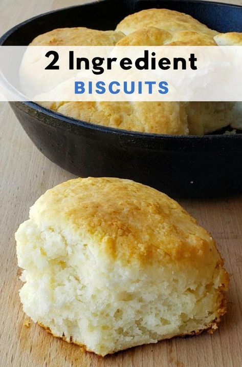 Whip up a batch of fluffy, mouthwatering biscuits with just two simple ingredients! Perfect for busy mornings or last-minute gatherings, these biscuits are a game-changer in your kitchen. Enjoy them warm with your favorite toppings or as a delightful side to any meal. Baking has never been this effortless and delicious! Spanish Quinoa, Homemade Biscuits From Scratch, 2 Ingredient Biscuits, Easy Homemade Biscuits, Banana Bread Brownies, Frozen Biscuits, Recipes By Ingredients, Fluffy Biscuits, How To Make Biscuits