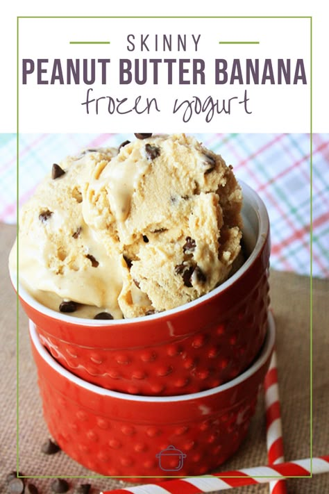 Greek Yogurt Ice Cream, Banana Frozen Yogurt, Peanut Butter Yogurt, Banana Frozen, Frozen Greek Yogurt, Frozen Yogurt Recipes, Ice Cream Maker Recipes, Yogurt Ice Cream, Greek Yogurt Recipes