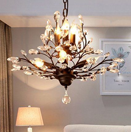 Vintage Crystal Chandelier, Led Ceiling Light Fixtures, Branch Chandelier, Modern Ceiling Lamps, Flower Chandelier, Empire Chandelier, Practical Lighting, Light Crystal, Black Ceiling