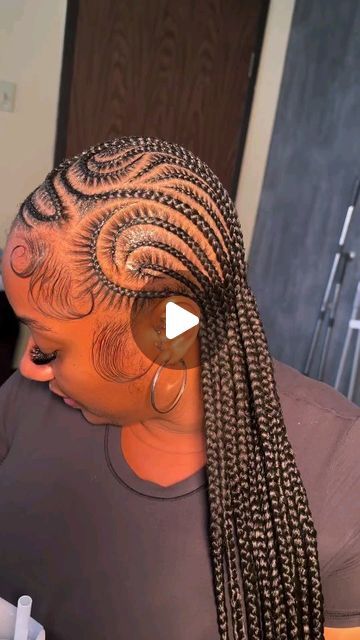 Free Hand Hairstyles, Black Cornrow Hairstyles, Girls Cornrow Hairstyles, Straight Back Hairstyles, Quick Braid Styles, All Back Hairstyle, Inspo Hairstyles, Feedin Braids, Long Braided Hairstyles