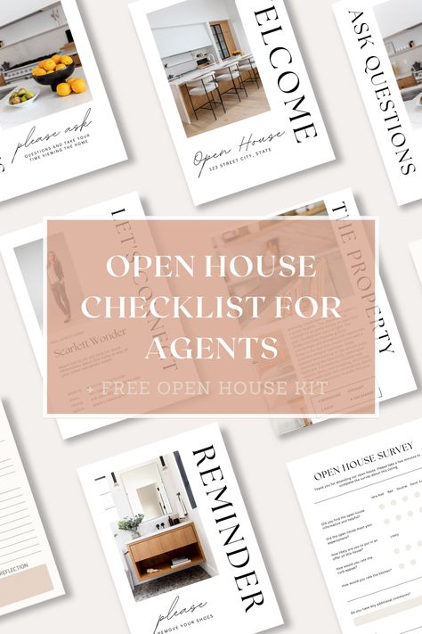 Open House Brochure, Open House Kit, Open House Checklist, Real Estate Marketing Gifts, Real Estate Marketing Postcards, Real Estate Checklist, Real Estate Slogans, House Checklist, Real Estate Marketing Strategy