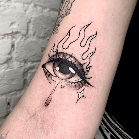 Realistic Eye Tattoo, Egyptian Eye Tattoos, Small Wave Tattoo, Tattoo Inspiration Men, Omerta Tattoo, Fire Tattoo, Skeleton Hand Tattoo, Back Of Shoulder Tattoo, Forearm Tattoo Women